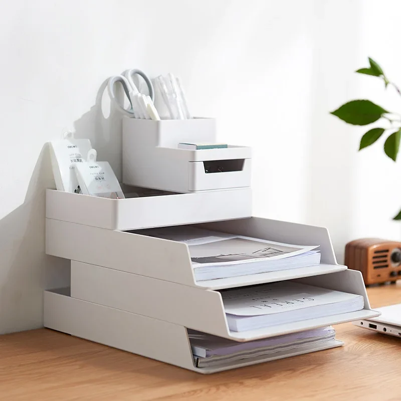 Desktop Filing Tray - صندوق تخزين مكتبي قابل للتكديس، منظم
