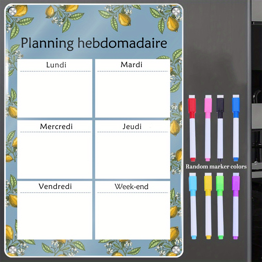 Dry Erase Weekly - تقويم مغناطيسي أسبوعي 16.54×11.81 بوصة -