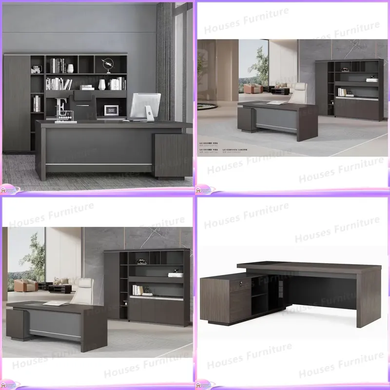 Office Furniture High End - مكتب عصري على شكل حرف I
