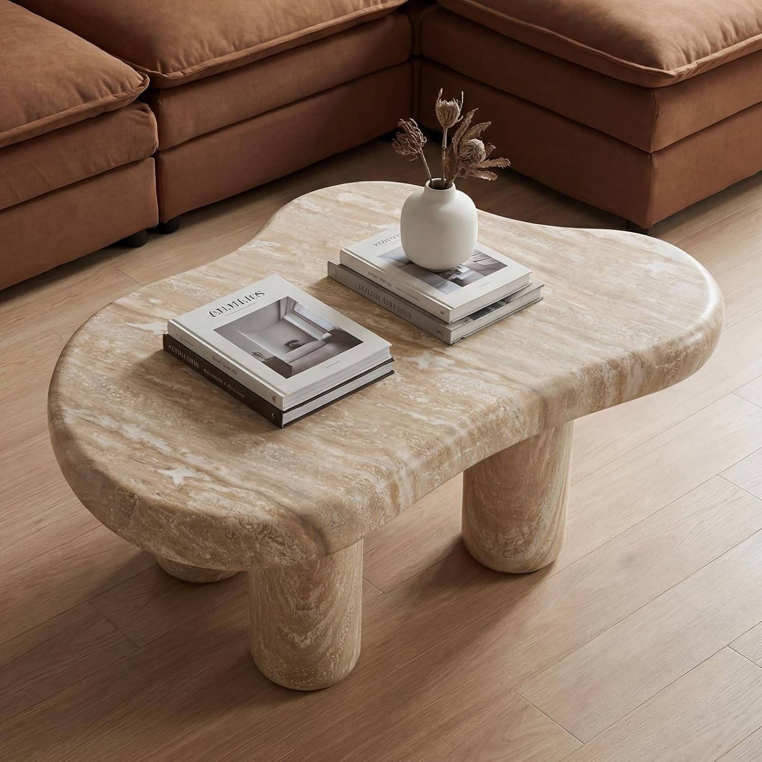 Office Furniture Center - طاولة قهوة من الرخام الصناعي بطول