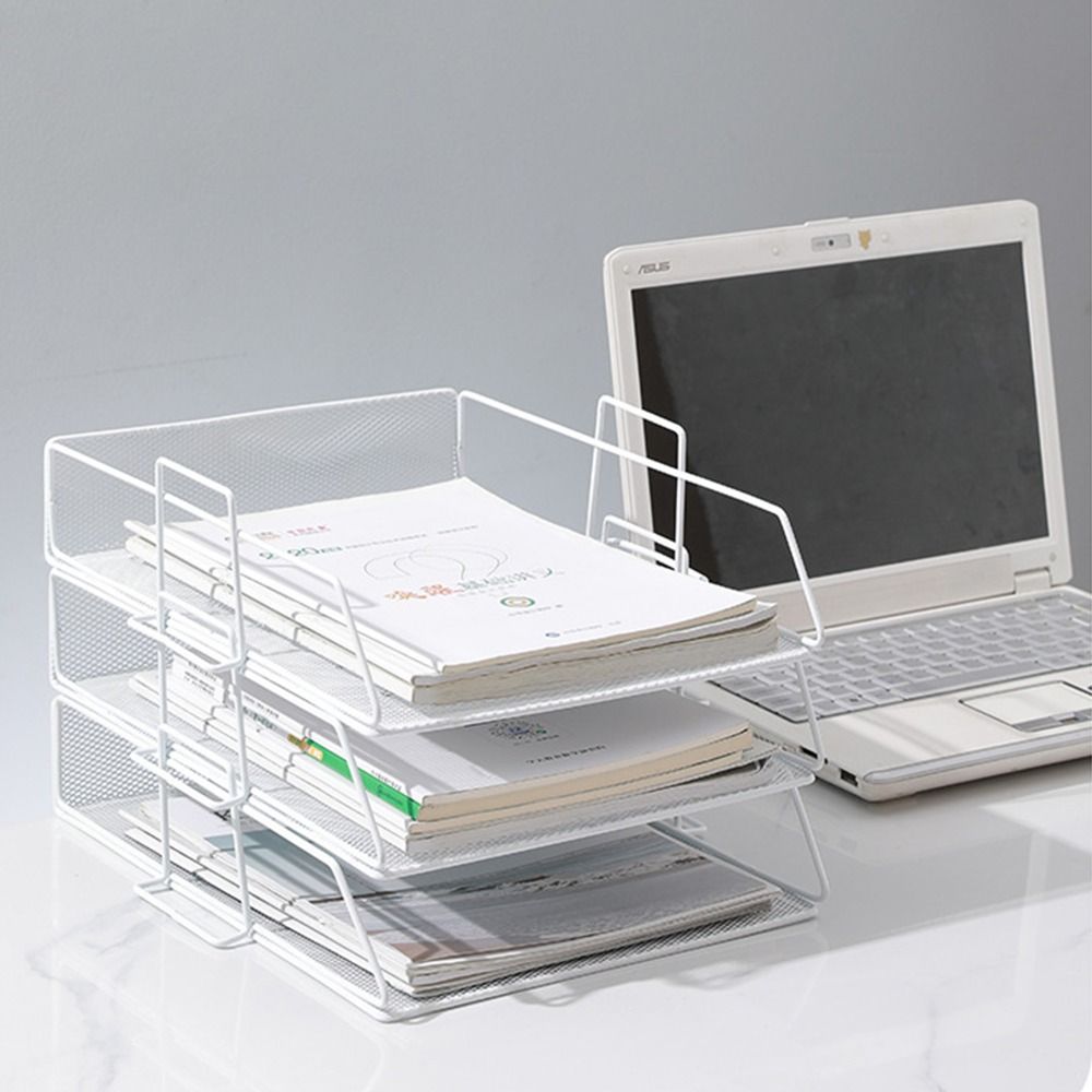 Desktop Filing Tray - منظم مكتبي عصري قابل للتكديس، رف