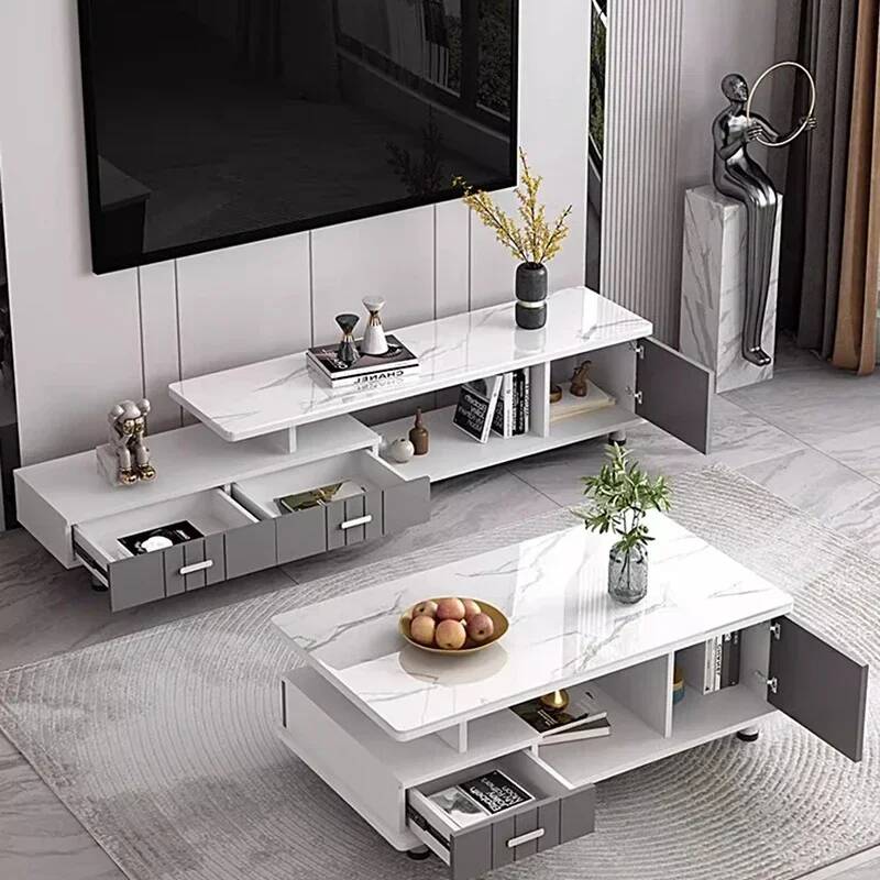 Office Furniture Center - طاولة تلفزيون بدرج وسطي، طاولة قهوة