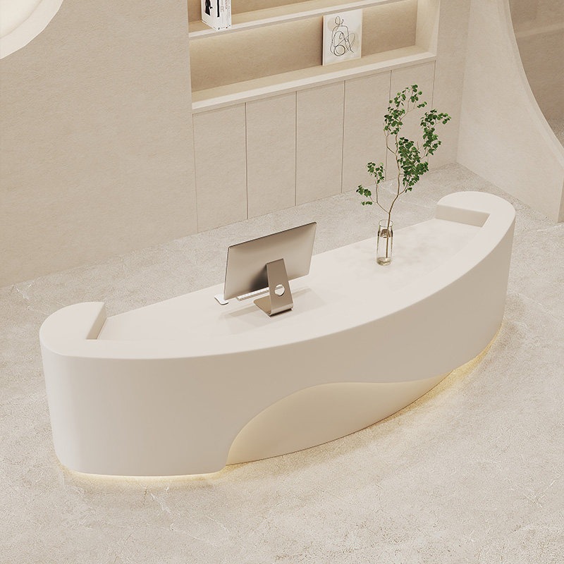 مكتب استقبال بتصميم قوسي مع شع - مراجعة Office Furniture Logo وسعره