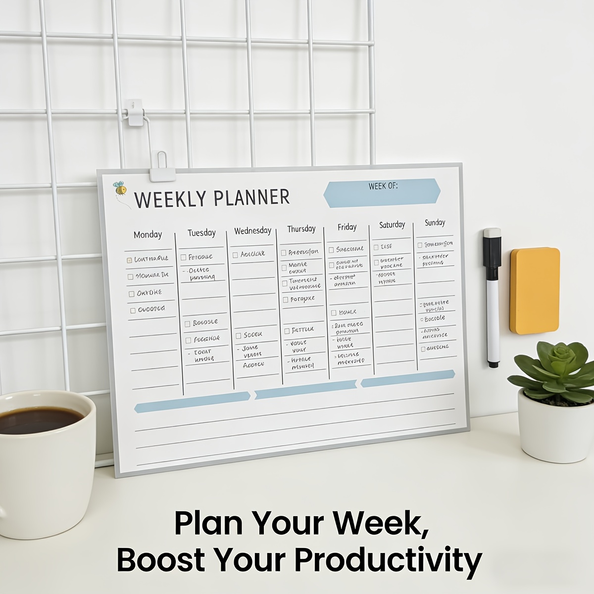 لوحة تخطيط أسبوعية مغناطيسية،  - مراجعة Dry Erase Weekly وسعره