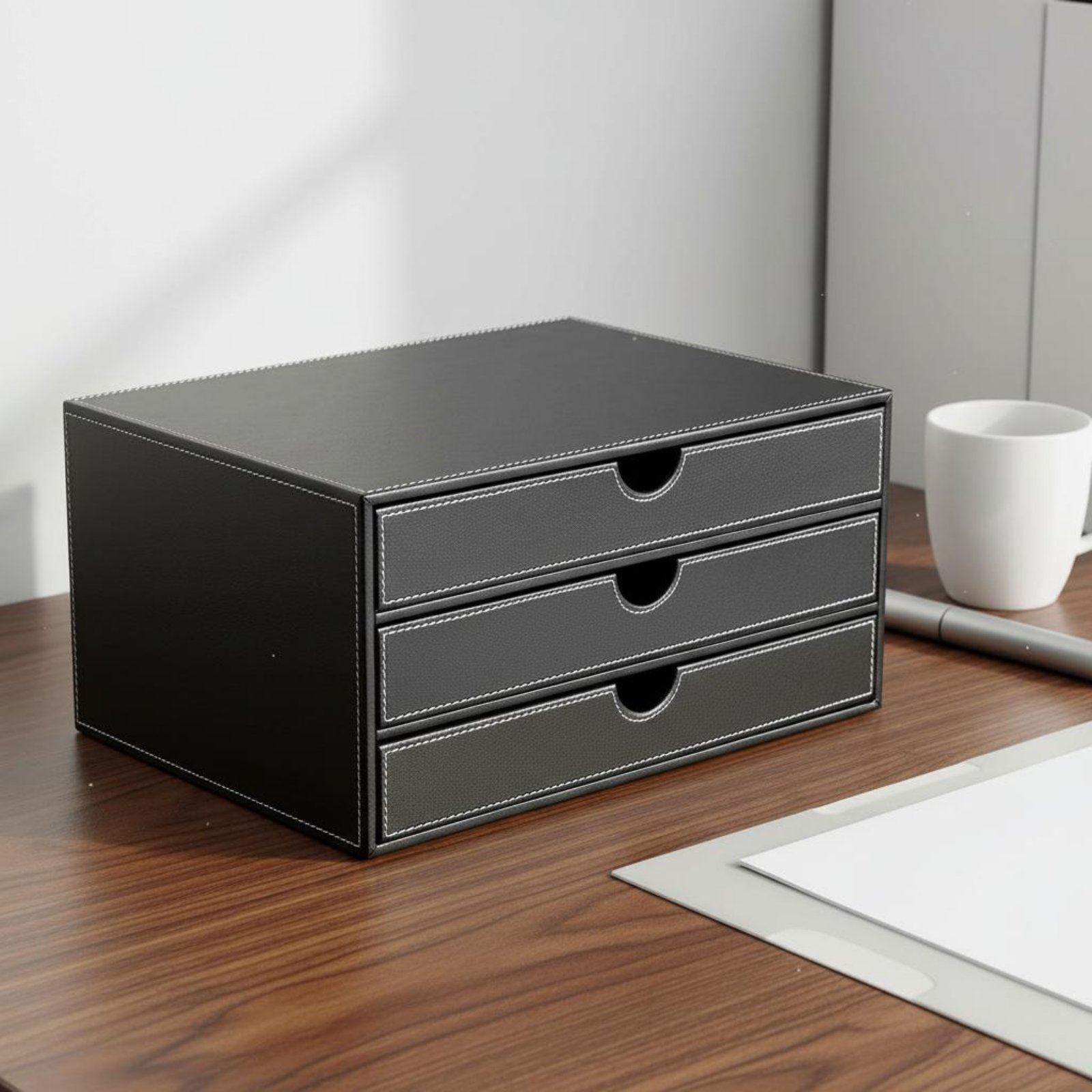 منظم مكتب جلدي يدوي الصنع بثلا - مراجعة Desktop Filing Tray وسعره