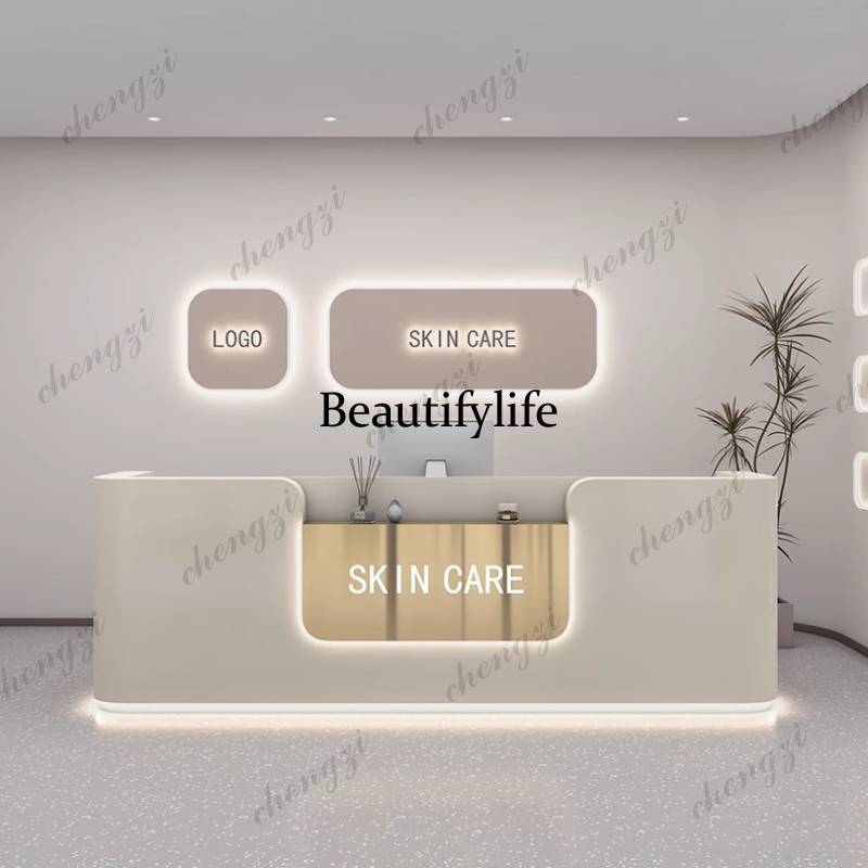 مكاتب استقبال تجميلية بشعار A6 - مراجعة Office Furniture Logo وسعره