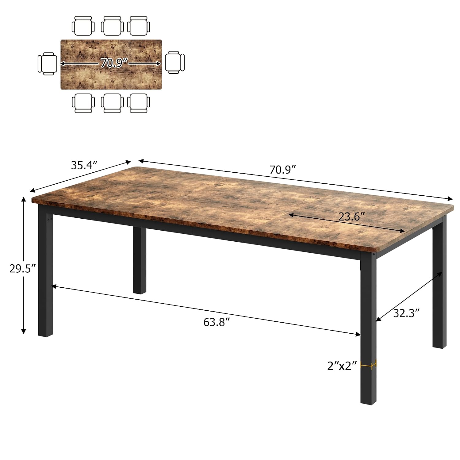طاولة طعام صناعية بطول 71 بوصة - مراجعة Conference Table Round وسعره