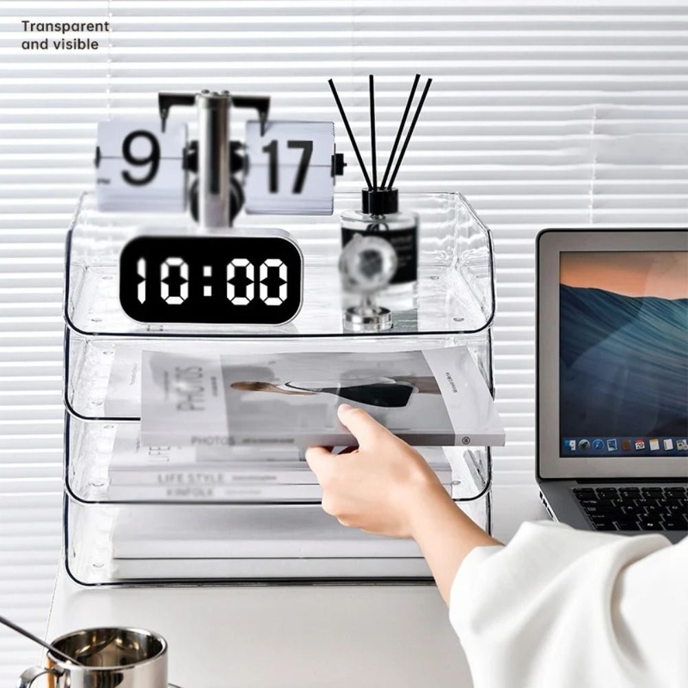 علبة ملفات سطح المكتب الشفافة  - مراجعة Desktop Filing Tray وسعره